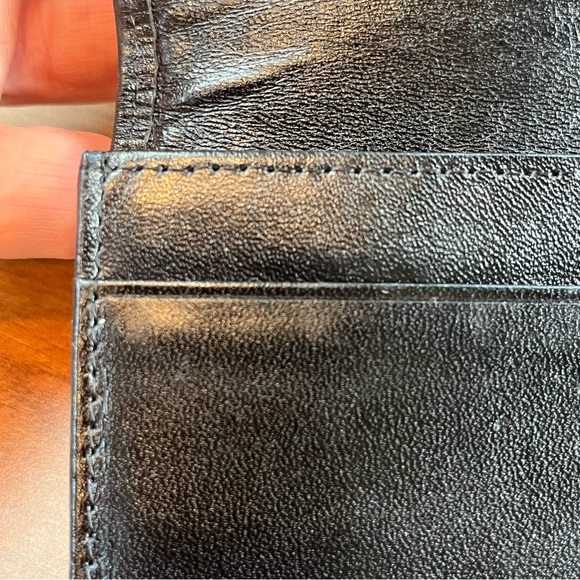 Vintage Michel Klein Black Leather Wallet Card Slots Zip Pouch Bill Fold - Picture 16 of 16